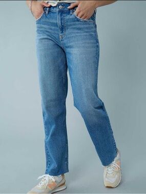 American Eagle Ankle Straight Jeans Women’s Size 8 High Rise Denim Stretch